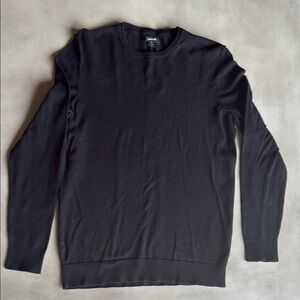 Alfani Black Crewneck Sweater Lightweight Knit